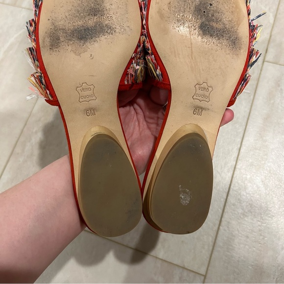 Donald J. Pliner Women's Red Multicolor Fringe Sandals size 6 - Picture 4 of 9